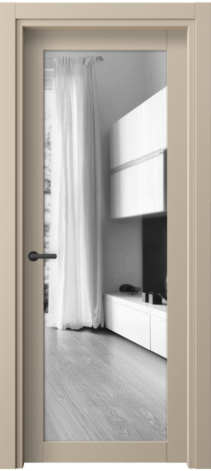 Межкомнатная дверь Neo 2102 ПЭТ светло-бежевый Двустороннее зеркало, триплекс Цена 31699 ₽ | Volhovec