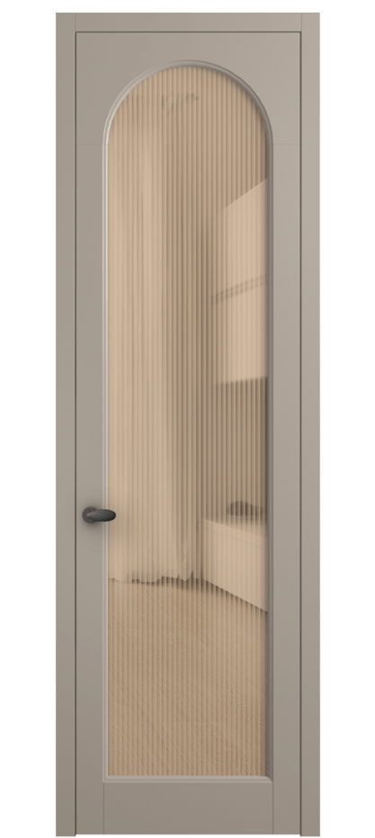 Межкомнатная дверь Palazzo 6804 Матовый бисквитный Рифлёное оранжевое стекло "Moru", триплекс Цена 105029 ₽ | Volhovec