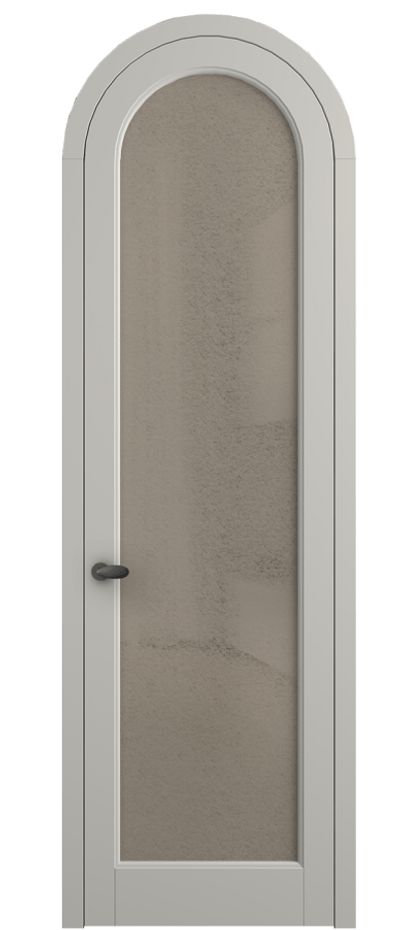 Межкомнатная дверь Palazzo 6814 Матовый тёплый серый Фактурное бронзовое стекло "Лёд", триплекс Цена 131159 ₽ | Volhovec