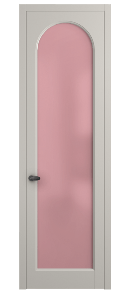 Межкомнатная дверь Palazzo 6804 Матовый облачно-серый Сатинированное розовое стекло, триплекс Цена 97029 ₽ | Volhovec