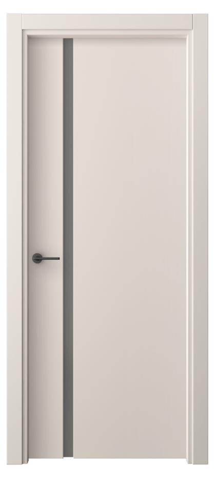 Межкомнатная дверь Freedom 4222 ПЭТ пудровый бежевый Сатинированное серое стекло, триплекс Цена 30799 ₽ | Volhovec