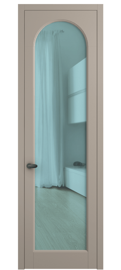 Межкомнатная дверь Palazzo 6804 Матовый бисквитный Прозрачное голубое стекло, триплекс Цена 97029 ₽ | Volhovec