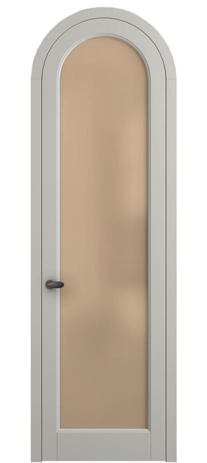 Межкомнатная дверь Palazzo 6814 Матовый тёплый серый Сатинированное оранжевое стекло, триплекс Цена 125159 ₽ | Volhovec