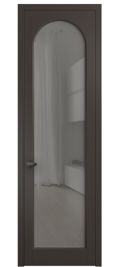 Межкомнатная дверь Palazzo 6804 Матовый антрацит Рифлёное серое стекло "Дюна", триплекс Цена 103029 ₽ | Volhovec