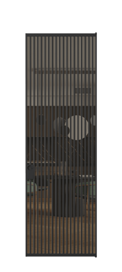 Алюминиевая дверь АЛПЛ040.06 Алюминий Черный Прозрачное бронзовое стекло, триплекс Цена 221770  | Volhovec