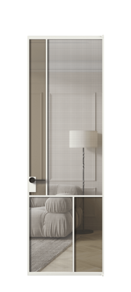 Дверь межкомнатная Mosaic АЛПЛ041.20 Алюминий светло-серый Декоративное стекло с сеткой "Mesh silver", триплекс, 6 мм + Прозрачное бронзовое стекло, триплекс, 6 мм Без короба АССР Цена 132572 Стоимость комплекта двери включает:
1. Полотно (600/650/700/750/800/850/900/950*2000-2400 мм).
2. Короб
3. Комплект фурнитуры (2 торцевые петли и магнитный замок с ответной планкой). Фабрика дверей Волховец 8 (800) 551 43 19 Межкомнатная дверь Mosaic АЛПЛ041.20 Алюминий светло-серый Декоративное стекло с сеткой "Mesh silver", триплекс, 6 мм + Прозрачное бронзовое стекло, триплекс, 6 мм Цена 132572 ₽ | Volhovec