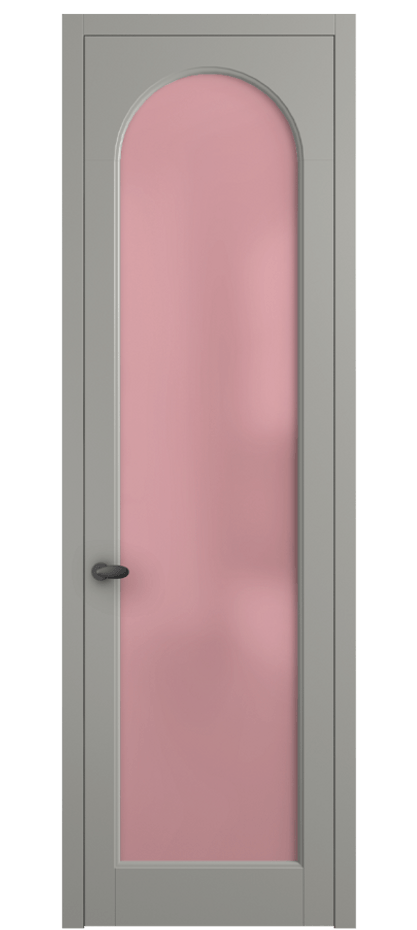 Межкомнатная дверь Palazzo 6804 Матовый нейтральный серый Сатинированное розовое стекло, триплекс Цена 97029 ₽ | Volhovec