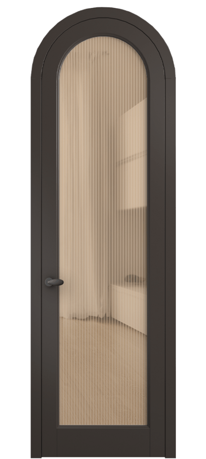 Межкомнатная дверь Palazzo 6814 Матовый антрацит Рифлёное оранжевое стекло "Moru", триплекс Цена 133159 ₽ | Volhovec