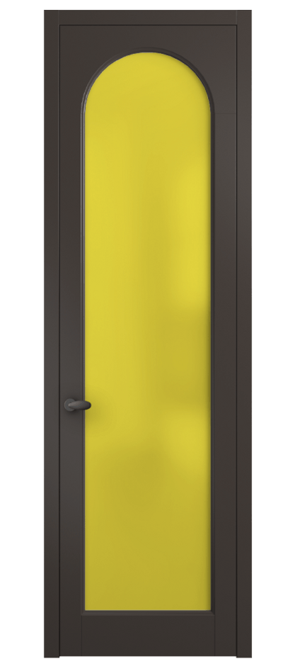 Межкомнатная дверь Palazzo 6804 Матовый антрацит Сатинированное жёлтое стекло, триплекс Цена 97029 ₽ | Volhovec