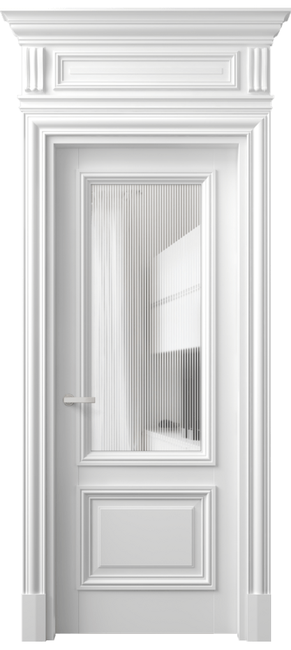 Межкомнатная дверь Antique 7302 Бук белоснежный Рифлёное стекло "Дюна", триплекс, 8 мм Цена 91499 ₽ | Volhovec