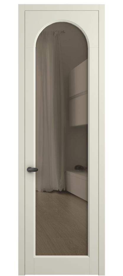 Межкомнатная дверь Palazzo 6804 Матовый молочно-белый Прозрачное бронзовое стекло, триплекс Цена 97029 ₽ | Volhovec