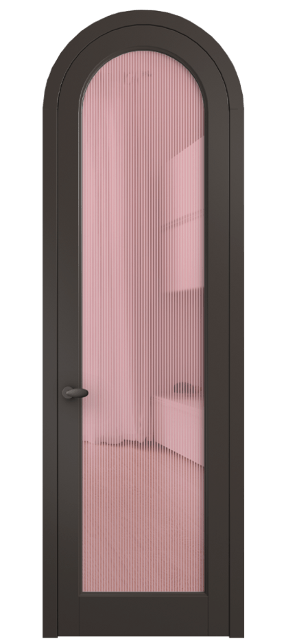Межкомнатная дверь Palazzo 6814 Матовый антрацит Рифлёное розовое стекло "Дюна", триплекс Цена 131159 ₽ | Volhovec