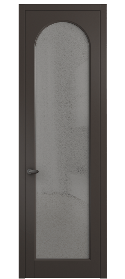 Межкомнатная дверь Palazzo 6804 Матовый антрацит Фактурное серое стекло "Лёд", триплекс Цена 103029 ₽ | Volhovec