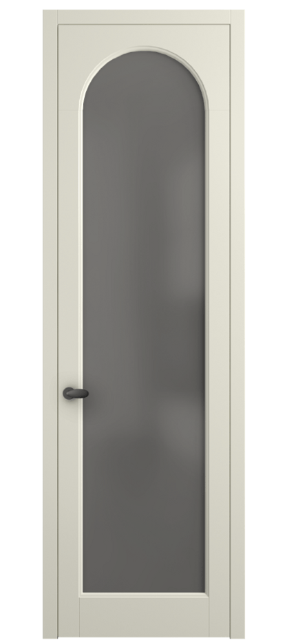 Межкомнатная дверь Palazzo 6804 Матовый молочно-белый Сатинированное серое стекло, триплекс Цена 97029 ₽ | Volhovec