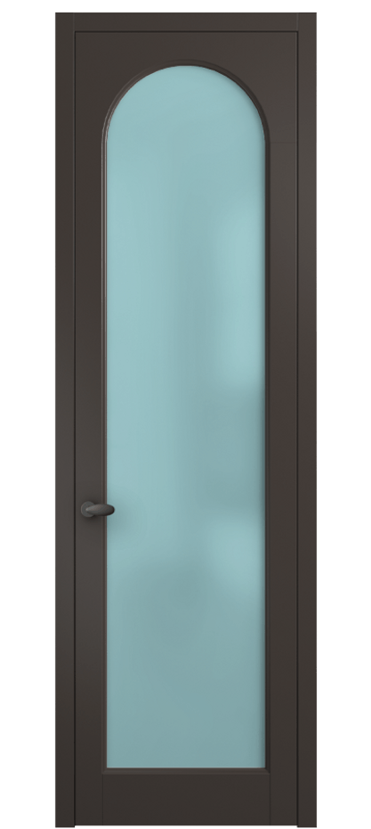 Межкомнатная дверь Palazzo 6804 Матовый антрацит Сатинированное голубое стекло, триплекс Цена 97029 ₽ | Volhovec