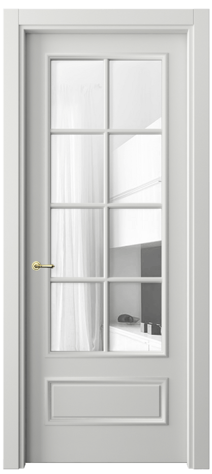 Дверь межкомнатная Paris 8112 Матовый светло-серый Прозрачное стекло Гладкий наличник МССР Цена 3211 AZE Наличники уже входят в базовый комплект. Фабрика дверей Волховец 8 (800) 551 43 19 Межкомнатная дверь Paris 8112 Матовый светло-серый Прозрачное стекло Цена 3211 AZE| Volhovec