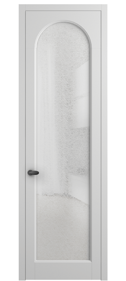 Межкомнатная дверь Palazzo 6804 Матовый белоснежный Фактурное стекло "Лёд", триплекс Цена 103029 ₽ | Volhovec