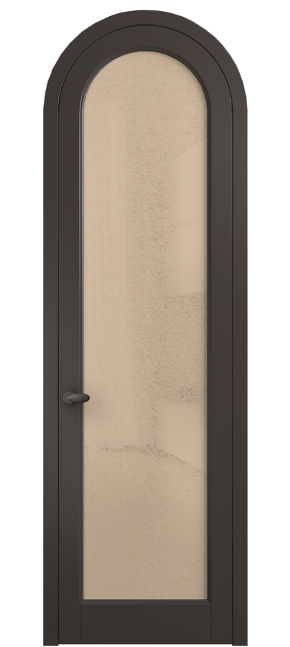 Межкомнатная дверь Palazzo 6814 Матовый антрацит Фактурное оранжевое стекло "Лёд", триплекс Цена 131159 ₽ | Volhovec