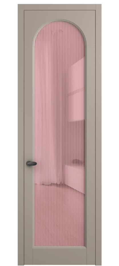 Межкомнатная дверь Palazzo 6804 Матовый бисквитный Рифлёное розовое стекло "Moru", триплекс Цена 105029 ₽ | Volhovec
