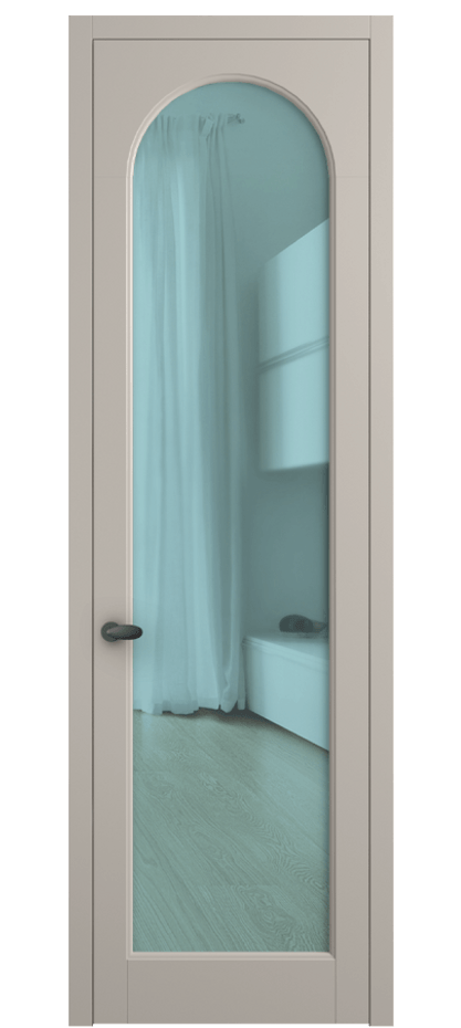 Межкомнатная дверь Palazzo 6804 Матовый светло-бежевый Прозрачное голубое стекло, триплекс Цена 97029 ₽ | Volhovec