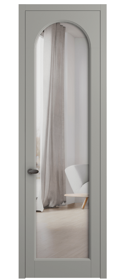 Межкомнатная дверь Palazzo 6804 Матовый нейтральный серый Двустороннее зеркало, триплекс Цена 99029 ₽ | Volhovec