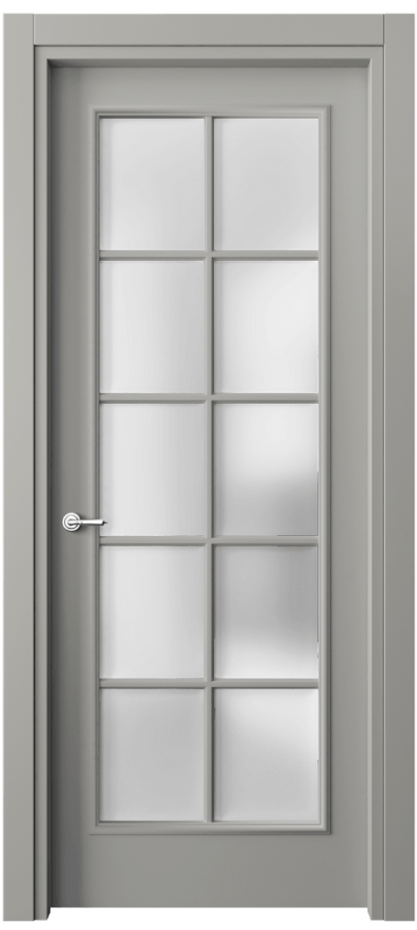 Межкомнатная дверь Paris 8102 Матовый нейтральный серый Сатинированное стекло Цена 519280 AMD| Volhovec
