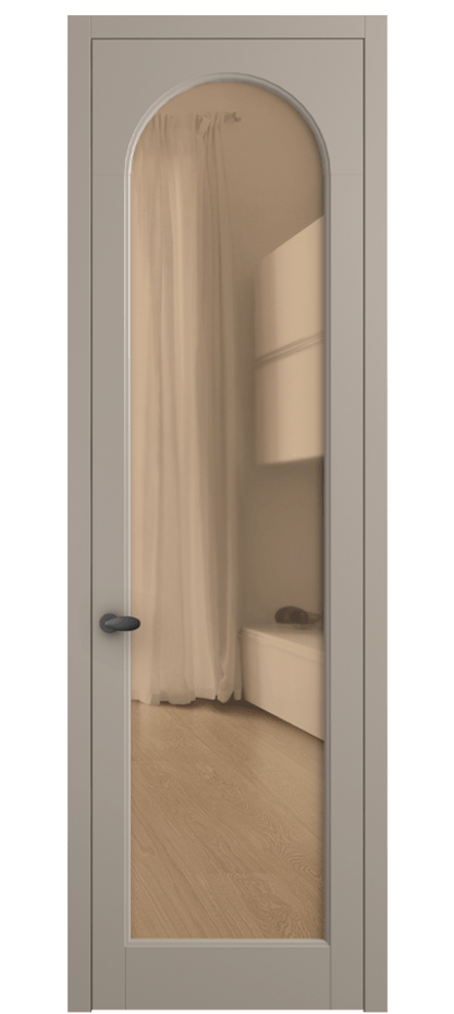 Межкомнатная дверь Palazzo 6804 Матовый бисквитный Прозрачное оранжевое стекло, триплекс Цена 97029 ₽ | Volhovec