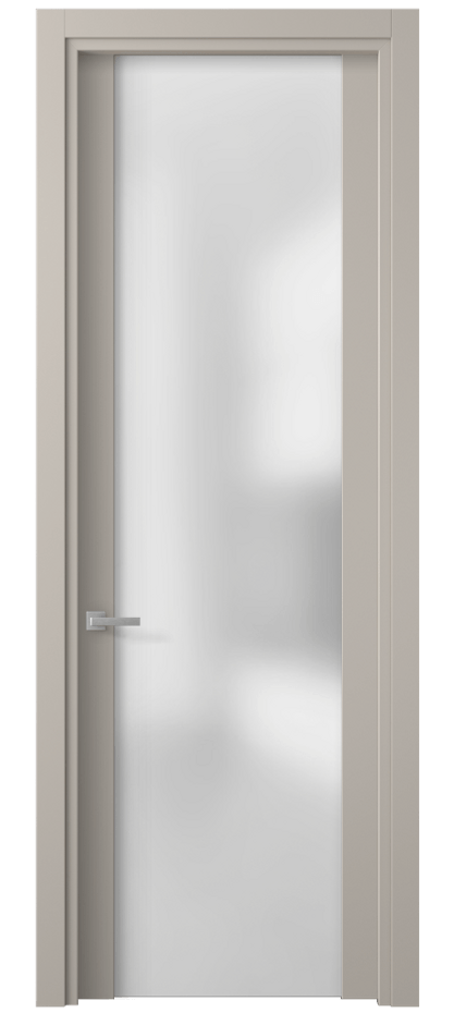 Межкомнатная дверь Планум 4114 Матовый светло-бежевый Сатинированное стекло Цена 48449 ₽ | Volhovec