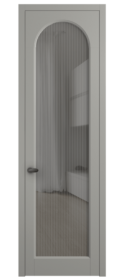 Межкомнатная дверь Palazzo 6804 Матовый нейтральный серый Рифлёное серое стекло "Moru", триплекс Цена 105029 ₽ | Volhovec