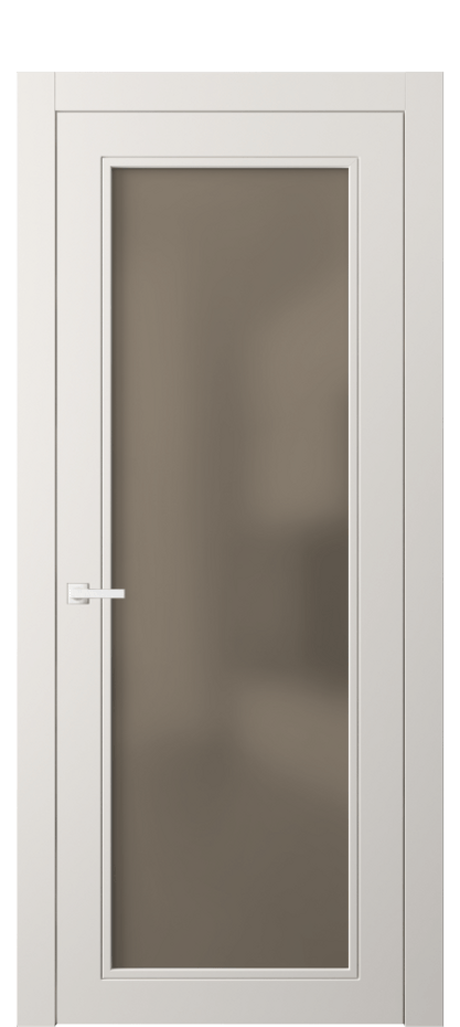 Межкомнатная дверь Neo Classic 8000 Матовый пудровый белый Сатинированное бронзовое стекло, триплекс Цена 74699 ₽ | Volhovec