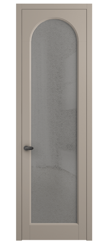 Межкомнатная дверь Palazzo 6804 Матовый бисквитный Фактурное серое стекло "Лёд", триплекс Цена 103029 ₽ | Volhovec