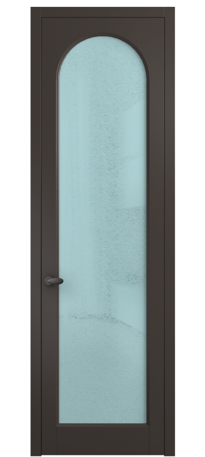 Межкомнатная дверь Palazzo 6804 Матовый антрацит Фактурное голубое стекло "Лёд", триплекс Цена 103029 ₽ | Volhovec