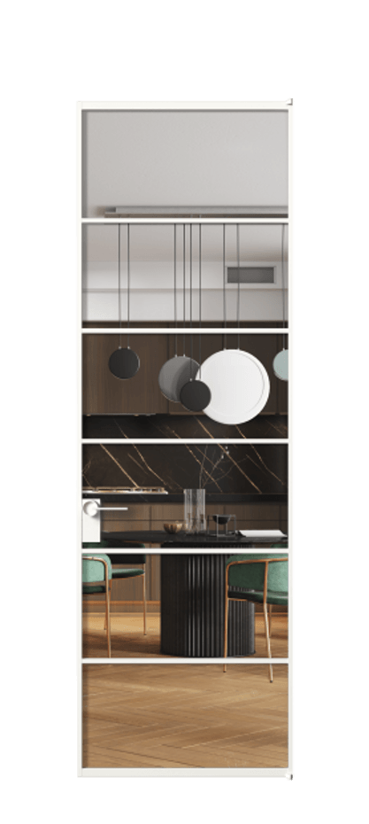 Алюминиевая дверь АЛПЛ040.04 Алюминий Белый Прозрачное стекло "Crystal Vision", калёное Цена 158500  | Volhovec