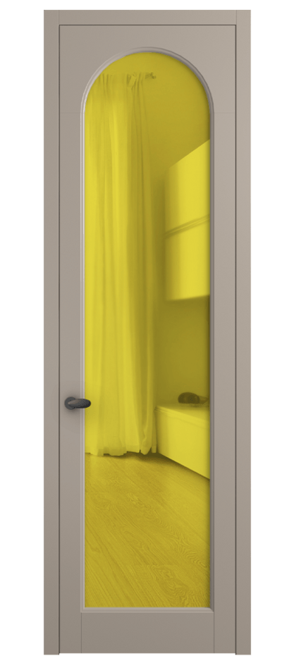 Межкомнатная дверь Palazzo 6804 Матовый бисквитный Прозрачное жёлтое стекло, триплекс Цена 97029 ₽ | Volhovec