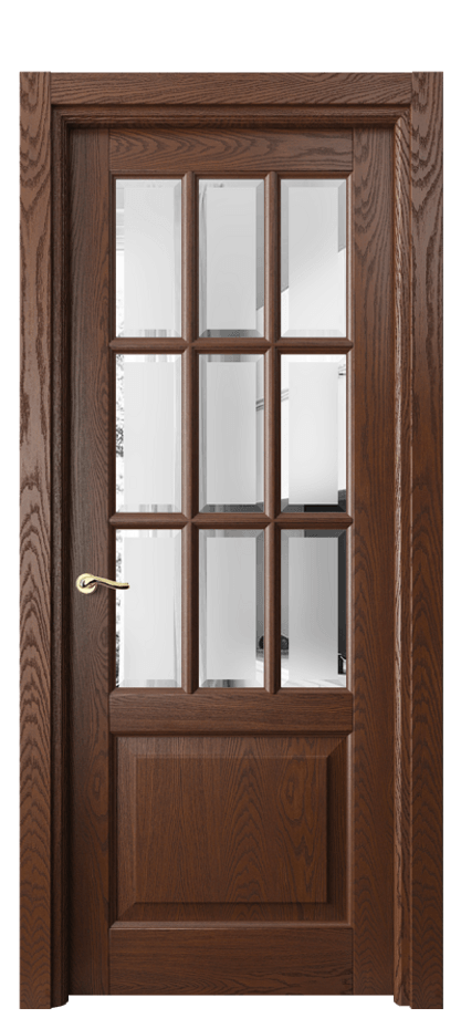 Межкомнатная дверь Lignum 0748 Дуб коньячный брашированный Сатинированное стекло с фацетом Цена 178299 ₽ | Volhovec