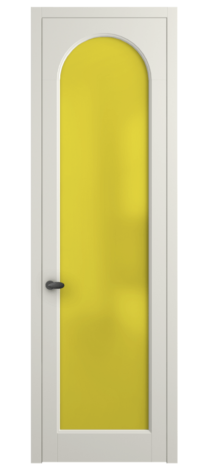 Межкомнатная дверь Palazzo 6804 Матовый жемчужный Сатинированное жёлтое стекло, триплекс Цена 97029 ₽ | Volhovec