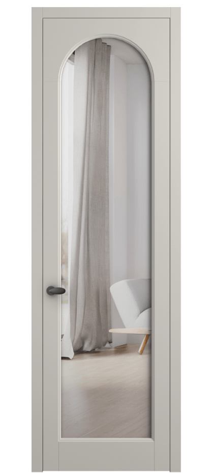 Межкомнатная дверь Palazzo 6804 Матовый облачно-серый Двустороннее зеркало, триплекс Цена 99029 ₽ | Volhovec