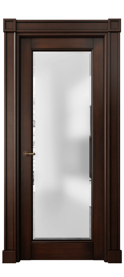 Межкомнатная дверь Тоскана Плано 6300 Бук тёмный с патиной Сатинированное стекло с фацетом Цена 151559 ₽ | Volhovec