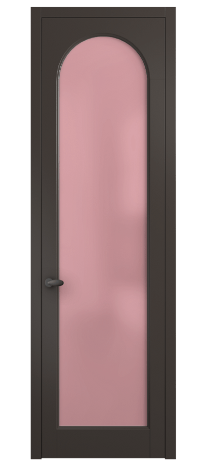Межкомнатная дверь Palazzo 6804 Матовый антрацит Сатинированное розовое стекло, триплекс Цена 97029 ₽ | Volhovec