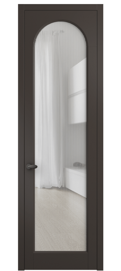 Межкомнатная дверь Palazzo 6804 Матовый антрацит Рифлёное стекло "Дюна", триплекс Цена 103029 ₽ | Volhovec