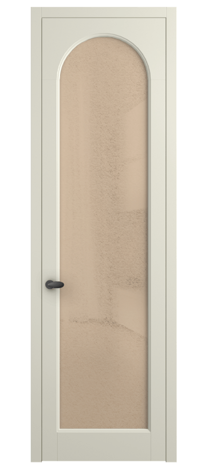 Межкомнатная дверь Palazzo 6804 Матовый молочно-белый Фактурное оранжевое стекло "Лёд", триплекс Цена 103029 ₽ | Volhovec