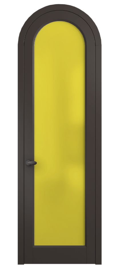 Межкомнатная дверь Palazzo 6814 Матовый антрацит Сатинированное жёлтое стекло, триплекс Цена 125159 ₽ | Volhovec