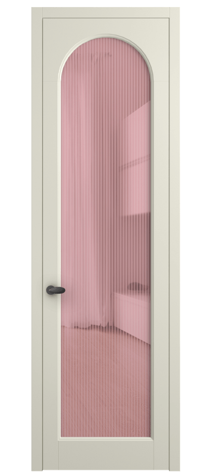 Межкомнатная дверь Palazzo 6804 Матовый молочно-белый Рифлёное розовое стекло "Moru", триплекс Цена 105029 ₽ | Volhovec