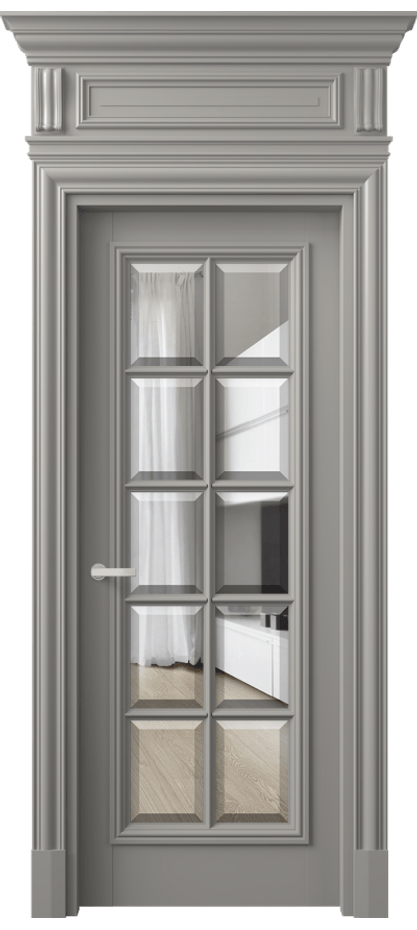 Межкомнатная дверь Antique 7310 Бук нейтральный серый Прозрачное стекло с фацетом Цена 138983 ₽ | Volhovec