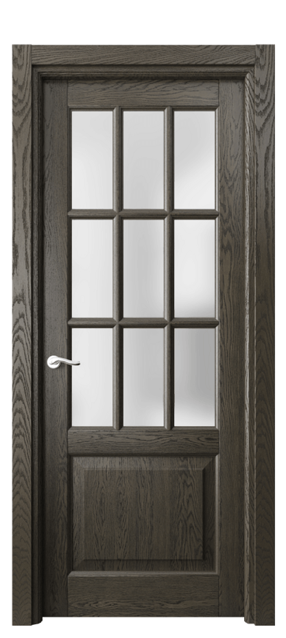Межкомнатная дверь Лигнум 0748 Дуб серый брашированный Сатинированное стекло Цена 173299 ₽ | Volhovec
