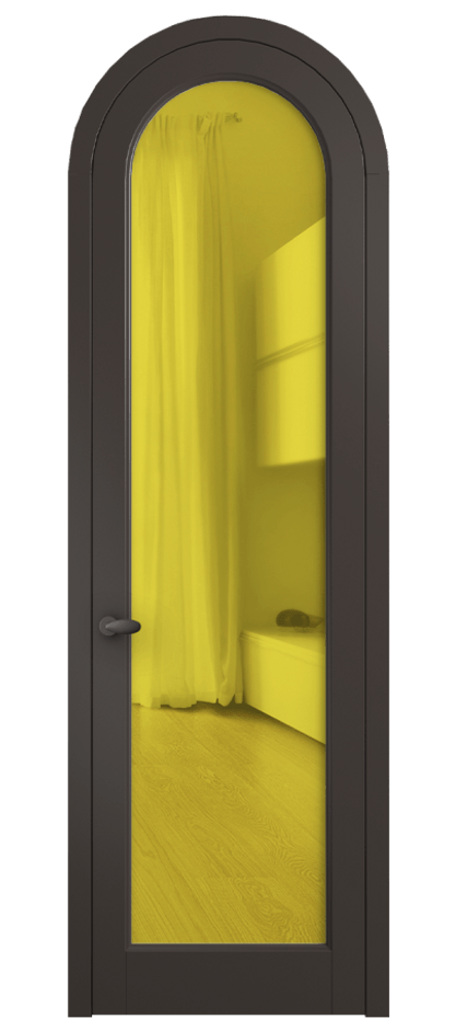 Межкомнатная дверь Palazzo 6814 Матовый антрацит Прозрачное жёлтое стекло, триплекс Цена 125159 ₽ | Volhovec