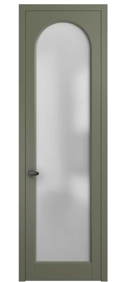 Межкомнатная дверь Palazzo 6804 Матовый оливковый тёмный Сатинированное стекло Цена 97029 ₽ | Volhovec