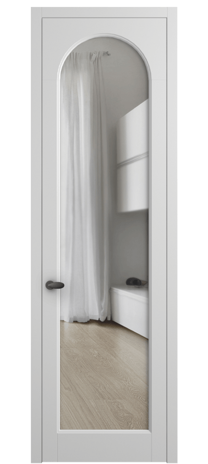 Межкомнатная дверь Palazzo 6804 Матовый белоснежный Прозрачное стекло Цена 97029 ₽ | Volhovec