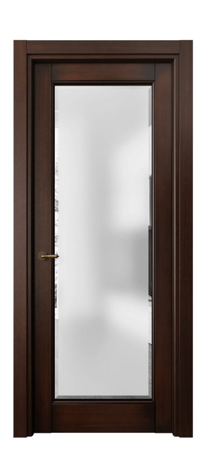 Межкомнатная дверь Тоскана Элегантэ 6300 Бук тёмный с патиной Сатинированное стекло с фацетом Цена 112299 ₽ | Volhovec