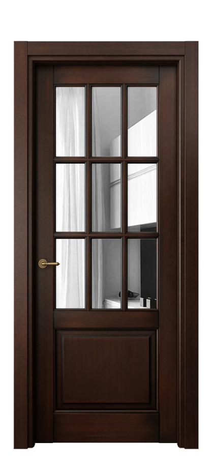 Межкомнатная дверь Тоскана Грильято 6312 Бук тёмный с патиной Двустороннее зеркало, триплекс Цена 135799 ₽ | Volhovec